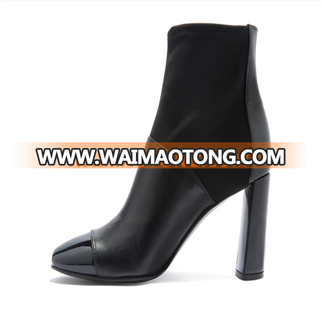 Women's Custom-made High Chunky Heel Zipper Office Dress Work Boots